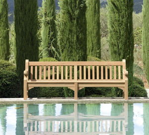 garden bench / traditional / teak / with backrest