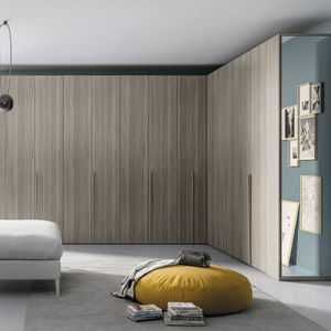 contemporary wardrobe / aluminum / melamine / with swing doors
