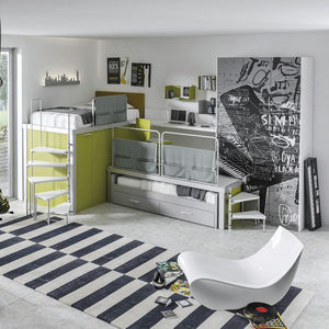 green children's bedroom furniture set / gray / melamine / unisex