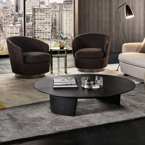 contemporary coffee table / ash / larch / marble