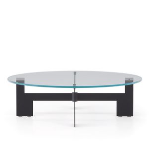 contemporary coffee table / glass / metal / metal base