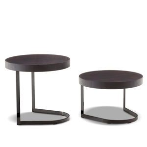 contemporary side table / MDF / larch / metal