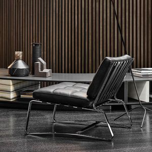 contemporary armchair / polyurethane / fabric / leather