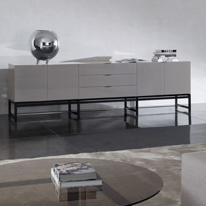 contemporary bedside table / wooden / lacquered wood / ash base