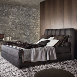 double bed / contemporary / upholstered / cotton