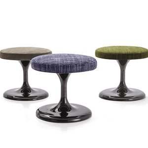contemporary stool / leather / fabric / metal