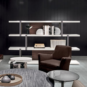 wall-mounted shelf / contemporary / wooden / lacquered wood