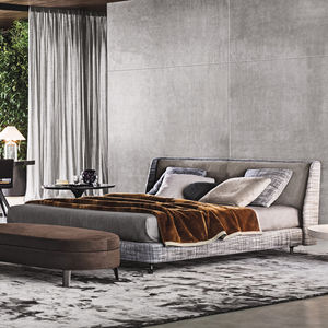 double bed / contemporary / upholstered / with headboard