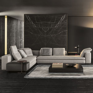 modular sofa / contemporary / fabric / leather