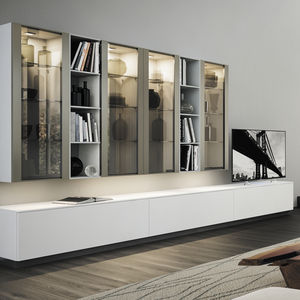 contemporary TV wall unit / wooden