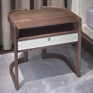 contemporary bedside table / solid wood / rectangular / with drawer