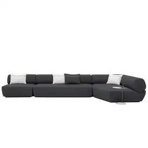 Contemporary sofa - HOLLOW - B&B Italia - fabric / leather / with