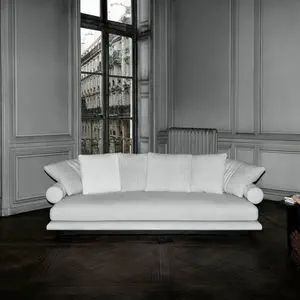 Contemporary sofa - HOLLOW - B&B Italia - fabric / leather / with