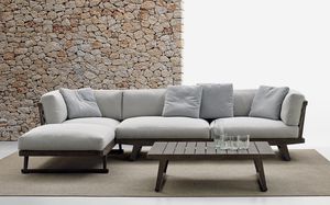 modular sofa / contemporary / garden / teak