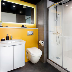 contemporary bathroom / plaster / commercial / lacquered