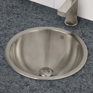 undercounter washbasin / round / stainless steel / contemporary