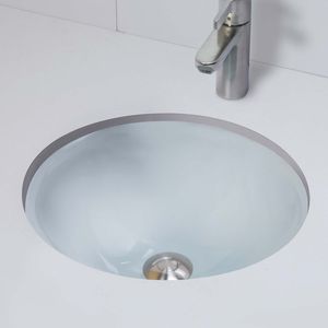 undercounter washbasin / round / glass / contemporary