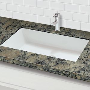 undercounter washbasin / rectangular / Solid Surface / contemporary