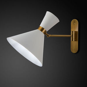contemporary wall light / aluminum / brass / incandescent