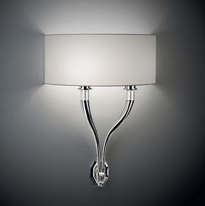 contemporary wall light / cast aluminum / painted metal / fabric