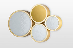 contemporary wall light / painted steel / brushed brass / aluminum