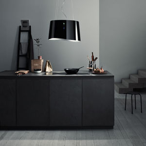 wall-mounted range hood / island / with built-in lighting / original design