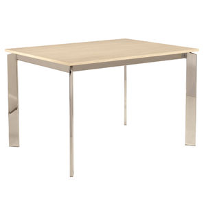 contemporary dining table / laminate / chromed metal base / rectangular