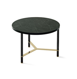 contemporary coffee table / wooden / marble / anodized aluminum base
