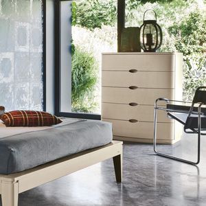 contemporary chest of drawers / solid wood / white / brown