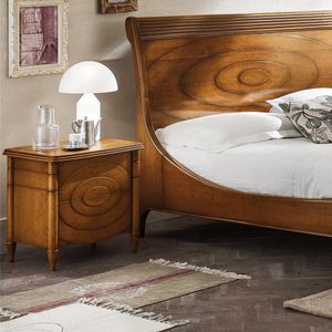 traditional bedside table / solid wood / rectangular / with drawer