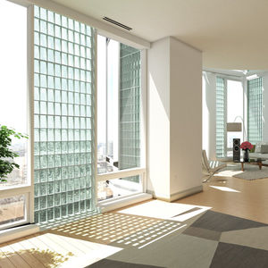 square glass brick / rectangular / smooth / textured