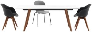 contemporary dining table / wooden / laminate / rectangular