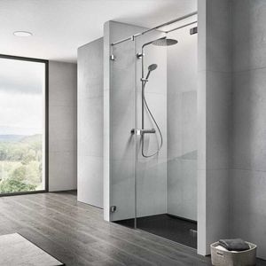 swing shower screen / for alcoves / glass / home