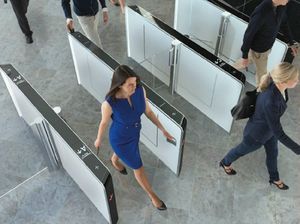half-height turnstile / for access control / glass / steel