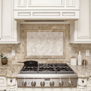 kitchen mosaic tile / wall / marble / geometric
