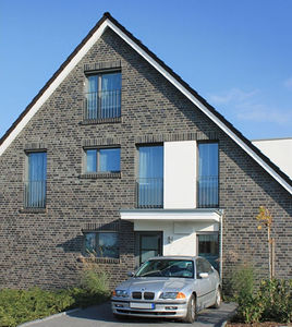 solid brick / for facade / gray / black