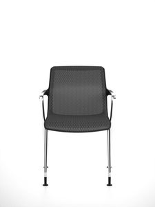 contemporary visitor chair / with armrests / fabric / for public buildings