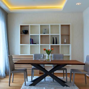 contemporary dining table / wooden / solid wood / rectangular