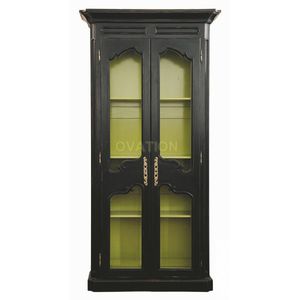 classic bookcase / wooden / glass-front