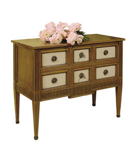 chest of drawers with long legs / Louis XVI style / wooden / rectangular