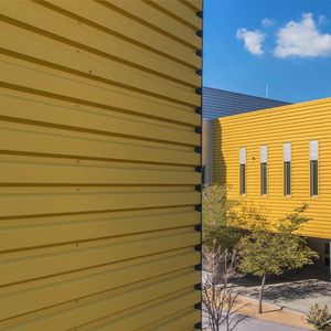ribbed metal sheet / metal / for roofs / for facade cladding