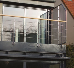 aluminum railing / with bars / outdoor / for balconies