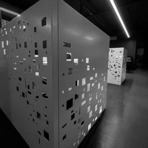 perforated sheet metal room divider