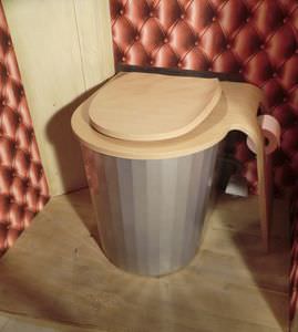 free-standing toilet / dry / ceramic / stainless steel