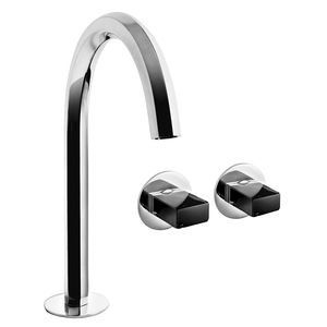 double-handle washbasin mixer tap / free-standing / wall-mounted / chromed metal
