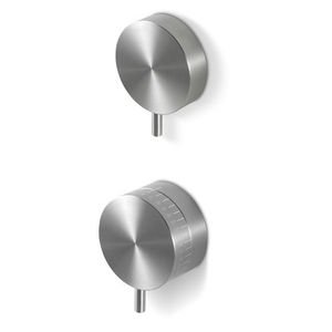 shower mixer tap / wall-mounted / stainless steel / thermostatic