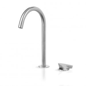 washbasin mixer tap / stainless steel / bathroom / 2-hole