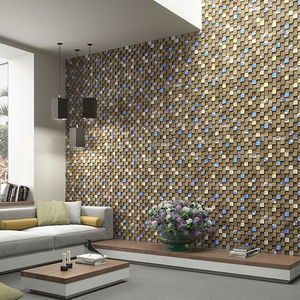 wooden wall cladding panel / indoor / 3D / decorative