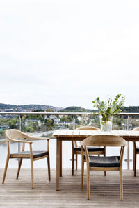 contemporary table / teak / rectangular / extending