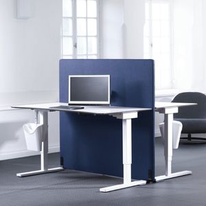 floor-mounted office divider / fabric / soundproofed